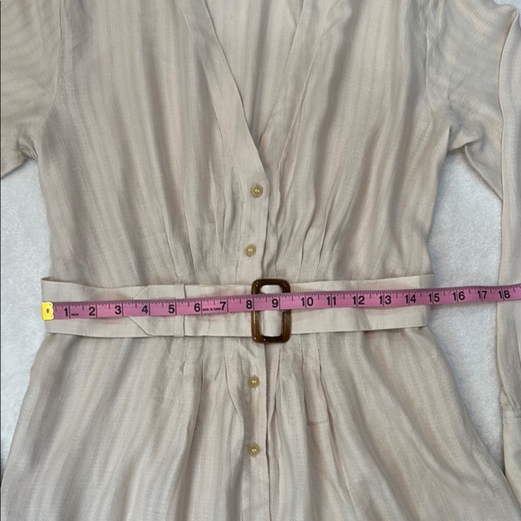 Free People Ivory Buckle Boho Long Sleeve Flowy  Fitted Blouse Size L - Picture 5 of 13